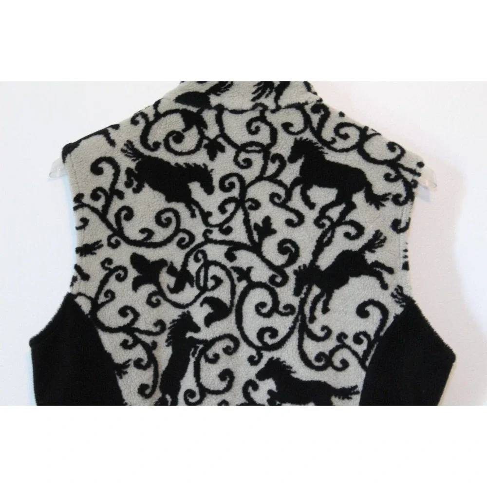 Kerrits Horse Print Equestrian Full Zip Fleece Vest Women's Size Large H14693 - Picture 12 of 16